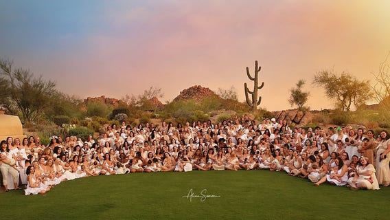 Valley moms make a statement in viral group breastfeeding photo