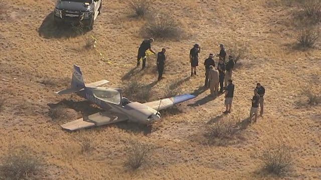 Small plane makes belly landing near Mesa, 2 people walk away uninjured