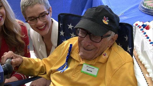 98-year-old veteran celebrates birthday at work