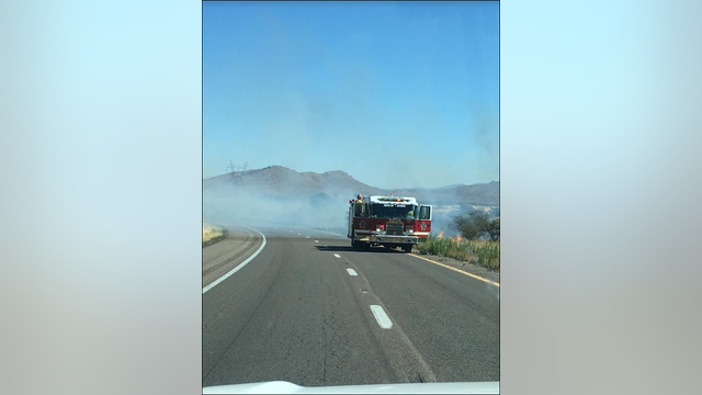 Heavy delays on I-17 near Sunset Point Rest Area due to brush fire