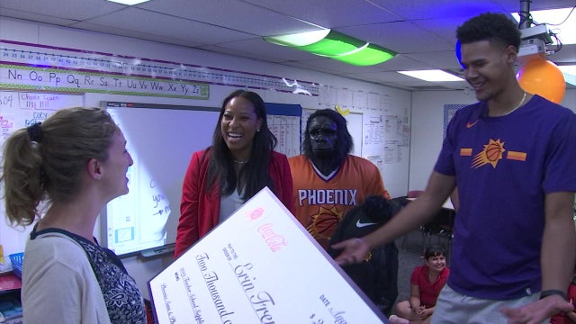 Three Valley teachers received surprise from Phoenix Suns rookie