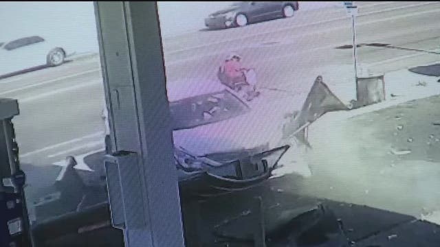 Police: Driver says brakes failed before she crashed into bus stop