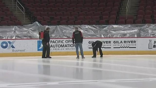 Ice installed at Gila River Arena for upcoming Coyotes' season