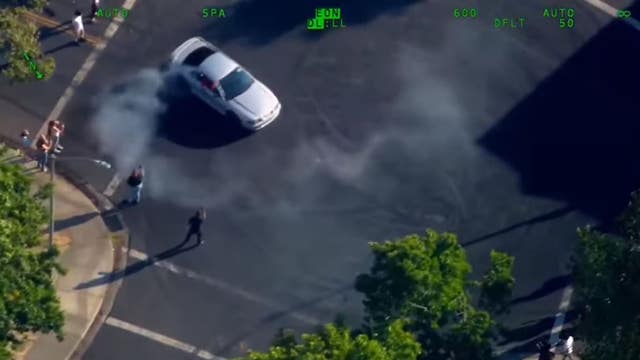 CHP aerial video captures illegal sideshow activity in Northern California