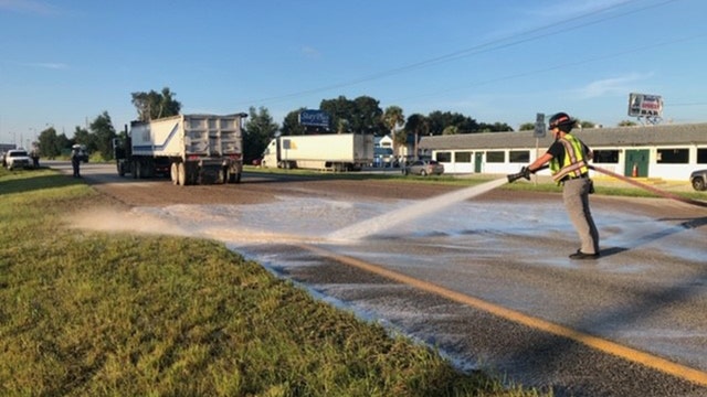 'Grade-A treated human feces' spilled onto major Polk road, blocking traffic