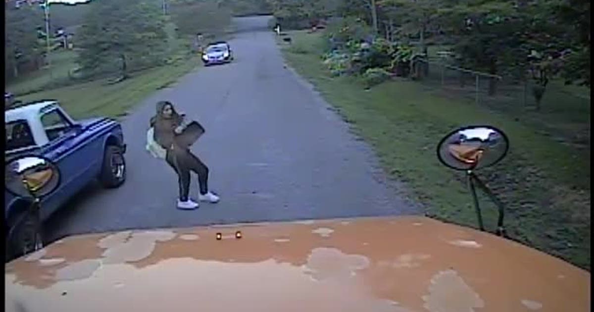 School bus dashcam captures close call after speeding pickup truck ...