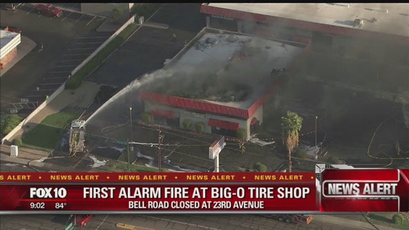 Fire under control at Big-O Tire shop