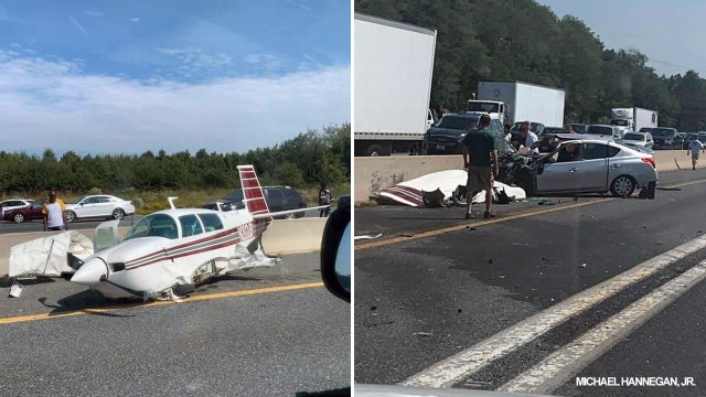 Only minor injuries reported after plane, vehicle crash on Prince George's County roadway, officials say