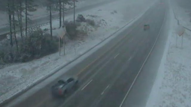 It's still summer but snow is already falling along the California-Nevada line