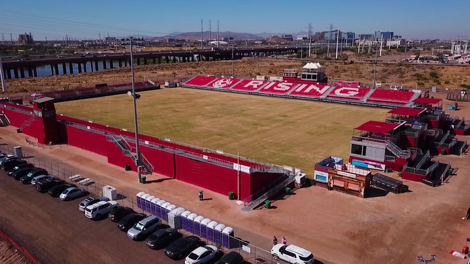 An aerial view of the Casino Arizona Field near Scottsdale, Arizona, home of the Phoenix Rising soccer team
