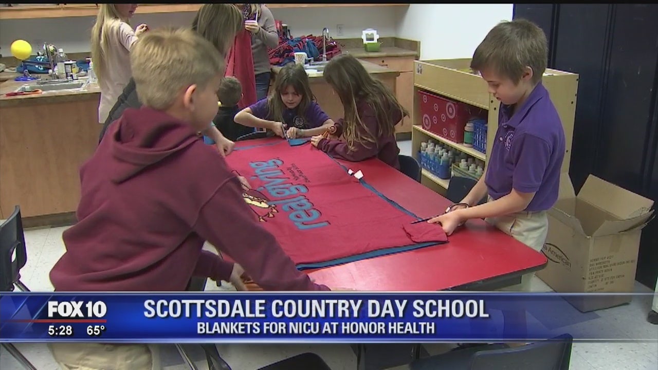 Students make blankets for hospital's NICU, learn important lesson