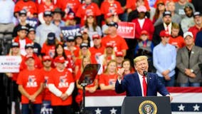 Trump belittles Bidens with graphic language at Minneapolis rally, as chaos unfolds outside arena