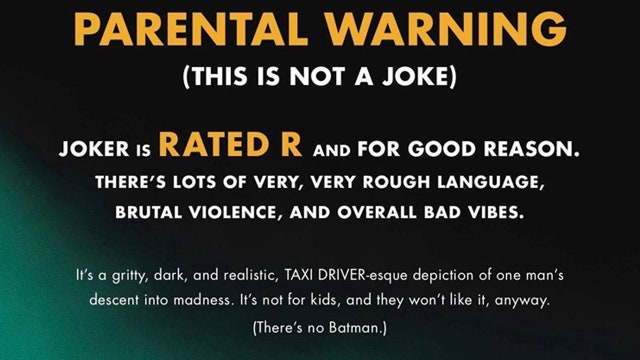 Alamo Drafthouse reminds parents that "Joker" is not for kids
