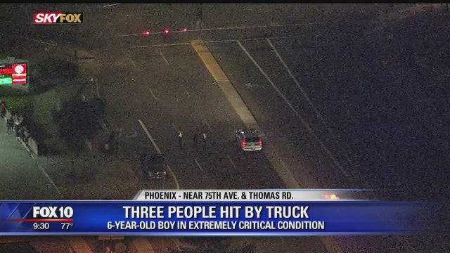PD: 1 child, 2 adults seriously injured after being hit while crossing Phoenix roadway