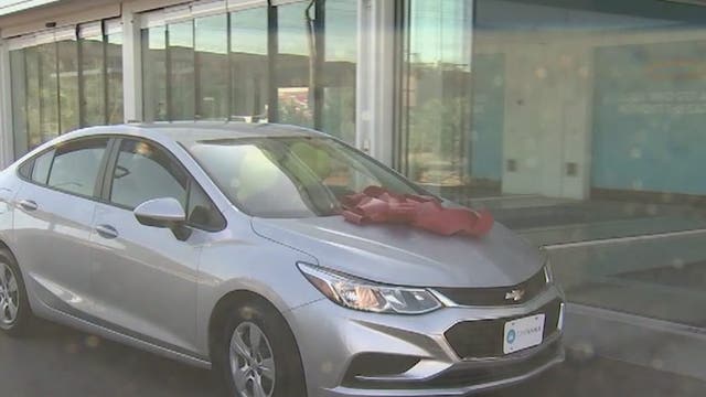 'Hero driver' receives new car after crashing into suspected drunk driver, saving couple crossing street