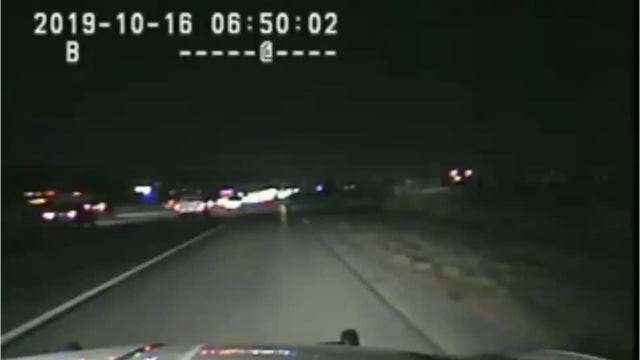 Heart-stopping dashcam video shows highway patrol officer saving man seconds before train hits car