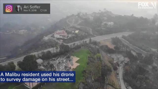 Drone video shows devastating Woolsey Fire damage in Malibu