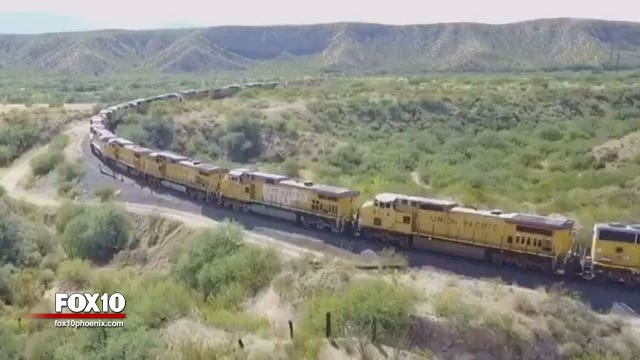 Strange sight in Arizona: Why are almost 300 Union Pacific trains lined up for 3 miles?