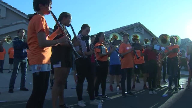 West Valley high school band performs for teammate who's battling leukemia