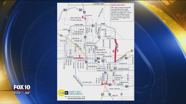ADOT weekend freeway closures include I-10, Loops 101 and 202  FOX 10