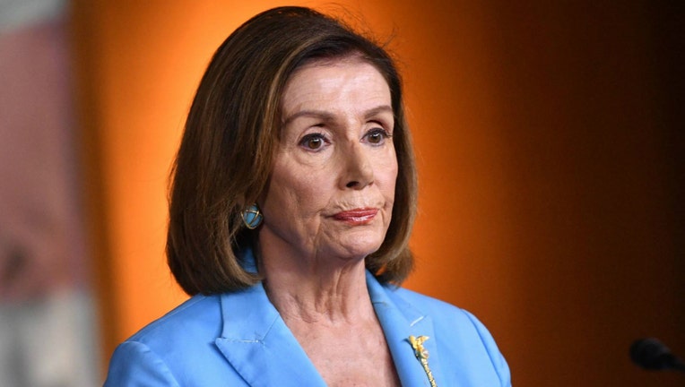 House Speaker Nancy Pelosi and House Intelligence Committee Chair Adam Schiff(not shown), D-CA, speak during a press conference in the House Studio of the US Capitol in Washington, DC on October 2, 2019. (Photo by MANDEL NGAN / AFP) (Photo by MANDEL NGAN/AFP via Getty Images)