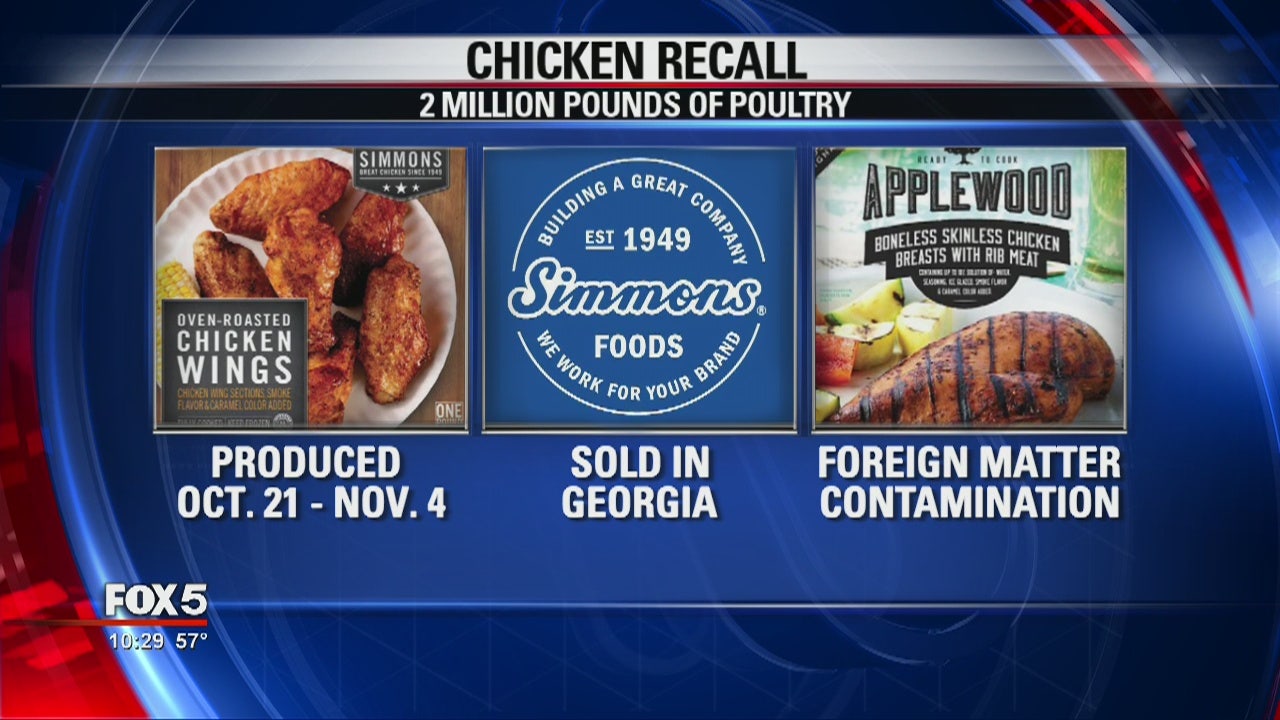 Simmons Prepared Foods recalls poultry products due to possible foreign  matter