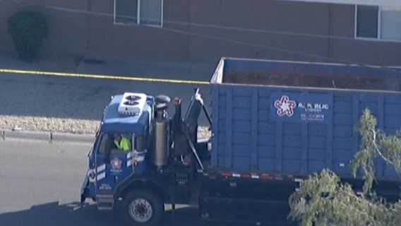 Telecom line lands on top of dump truck in Glendale