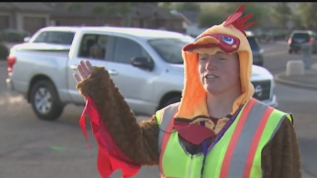 Slow down, school ahead: Arizona crossing guard gets creative to get drivers to slow down