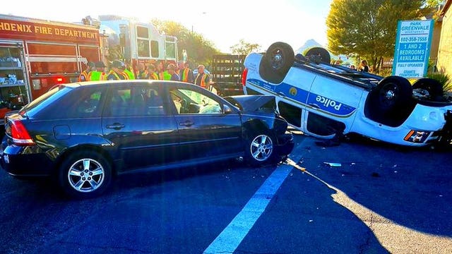 Hit-and-run suspect crashes into Phoenix PD vehicle, flees scene