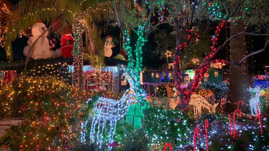 House decorated with Christmas lights