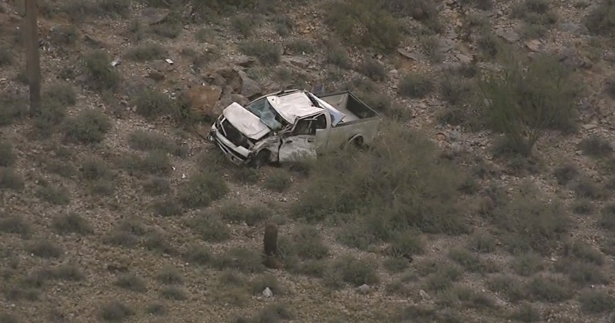 Woman injured after truck goes off road, rolls near South Mountain ...
