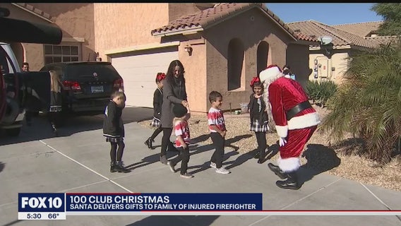 Family whose husband survived APS battery explosion gets surprise from Santa, elves