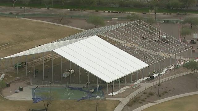 Construction for the Bird's Nest is underway