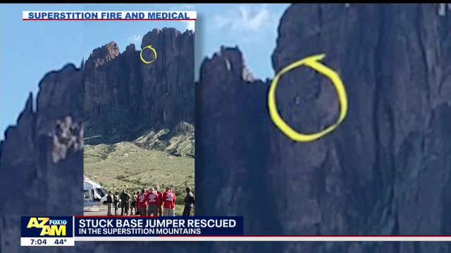 Base jumper rescued off Superstition Mountains