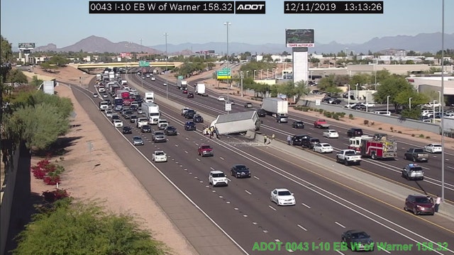 Crash involving truck caused traffic delays along the I-10 near Ahwatukee