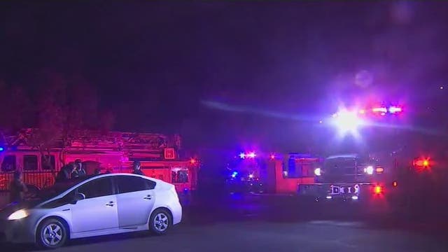 Firefighters battle 1st-alarm fire at Glendale apartments
