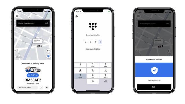 Uber launches pilot of 'PIN code' safety feature for rides in Phoenix