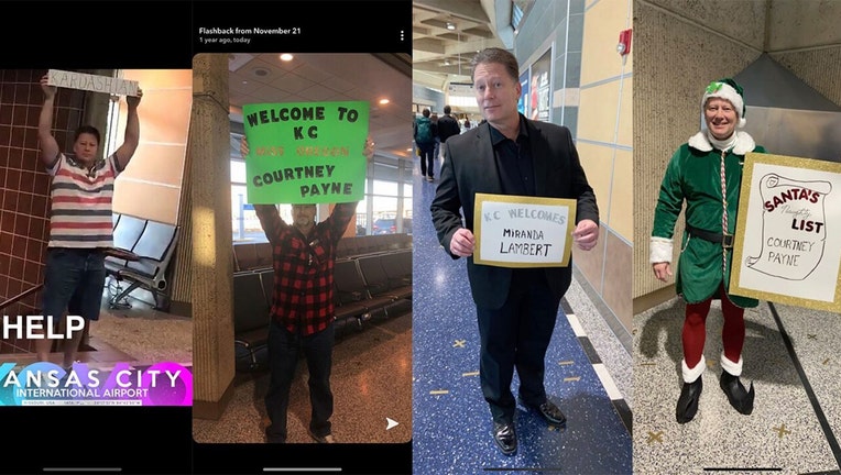 Courtney Payne's father brings a new sign