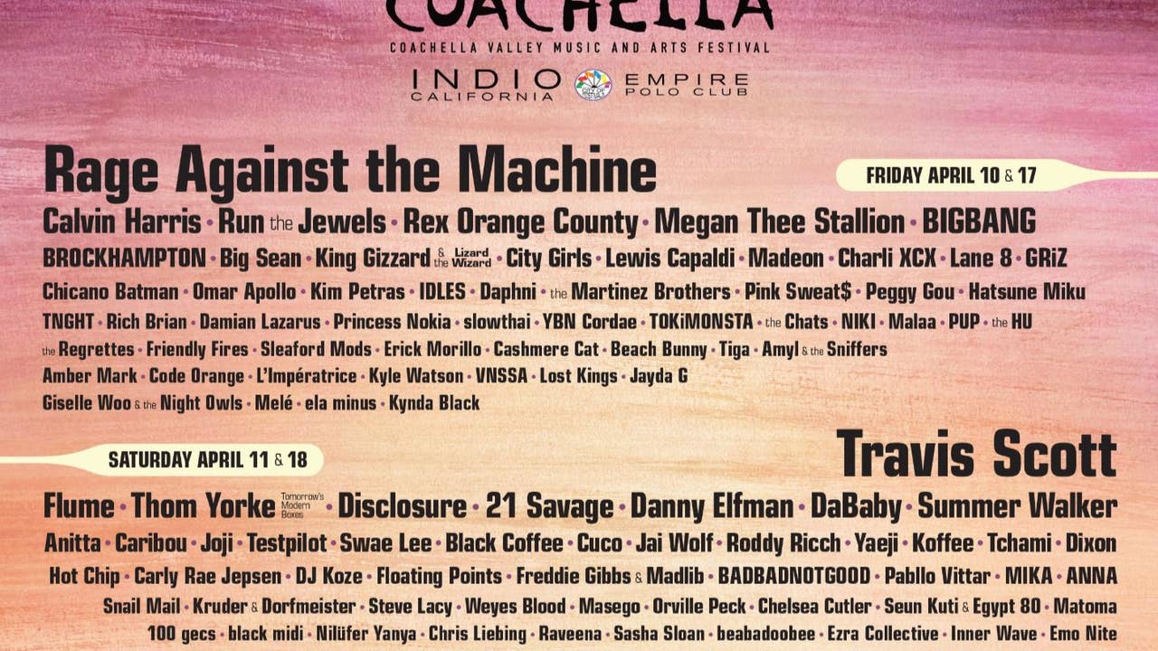 Coachella 2020 lineup announced a look at the stars set to perform FOX 10 Phoenix