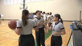 High school boy's basketball game featured all-female referee team