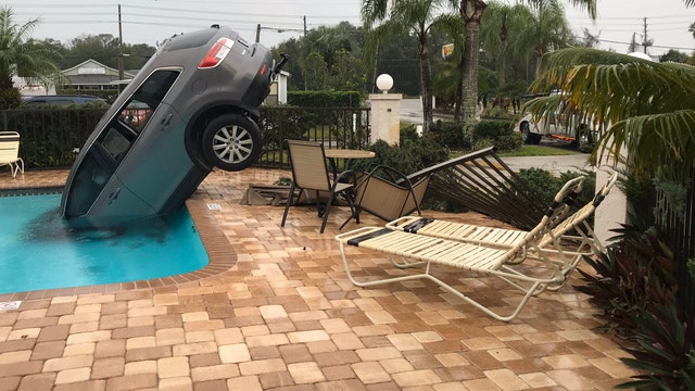 FHP: Woman escapes unharmed as her car plunges into a pool