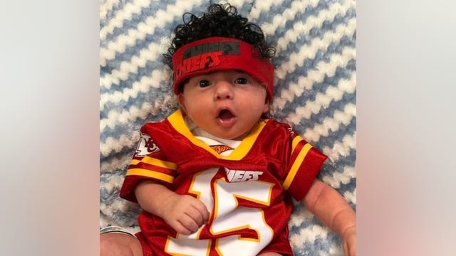 Kansas City hospital babies dressed as Chiefs players ahead of Super Bowl