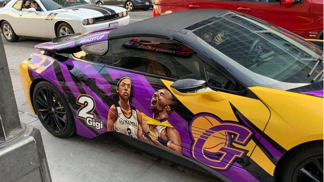 Tribute to NBA legend Kobe Bryant spotted on car in Los Angeles