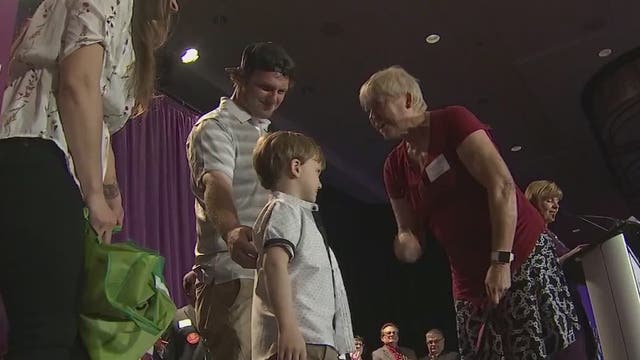 5-year-old boy meets his life-saving blood donors in an emotional Valentine's Day surprise