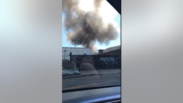 Three people injured after fire erupts at downtown LA building