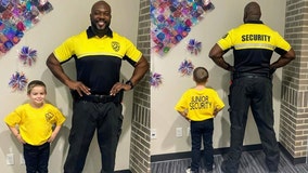 Kindergartner dresses up as his school's security guard for 'Dress As Your Favorite Person Day,' reports say