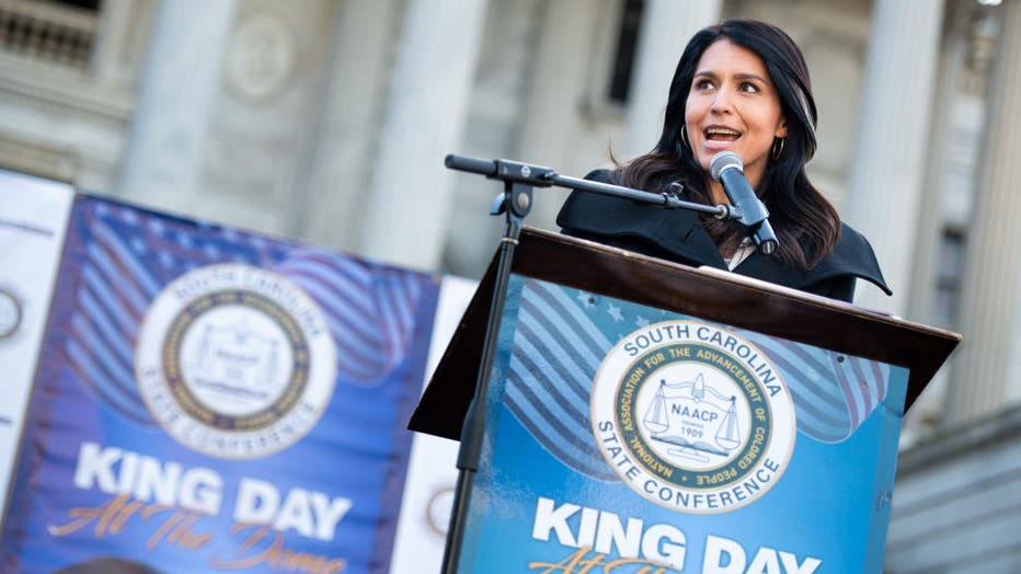 022cc6dd-Democratic Presidential Candidates Attend MLK Rally At South Carolina Capitol Dome