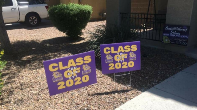 Queen Creek teachers surprise high school seniors with yard signs
