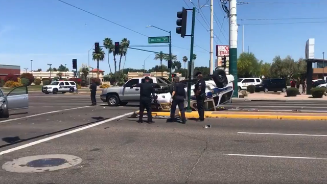 Phoenix police cruiser involved in four-vehicle collision
