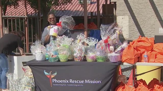 Phoenix Rescue Mission hands out hundreds of Easter baskets to families in need